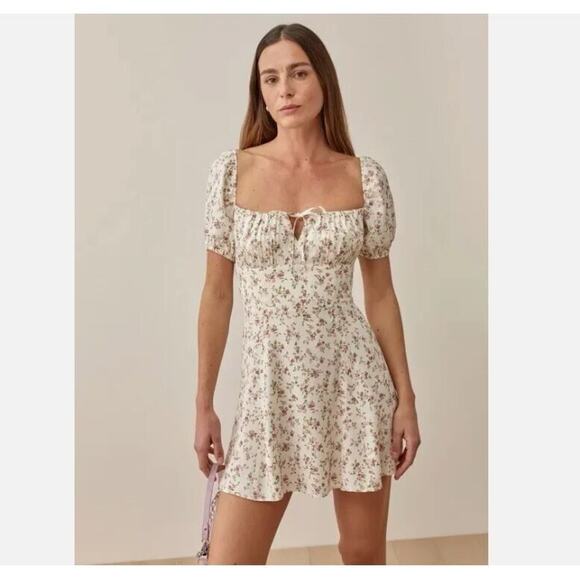 NEW Reformation Sz 12 Corbin Mini Dress Boheme Floral Print - Picture 1 of 11